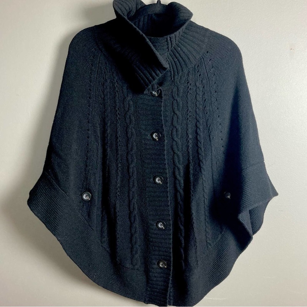 Pendleton Sweater Poncho Large/Extra Large Black - image 4